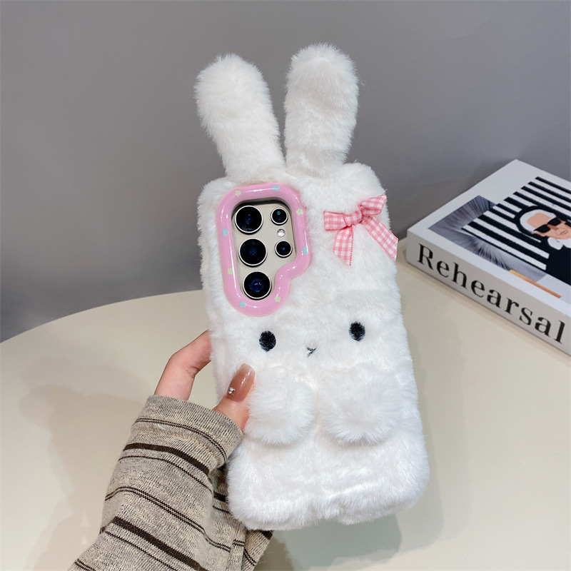 コレン 3D カートゥーン リボン付きうさぎ耳 暖かい毛皮の - Phone Cases For Samsung Galaxy のレビューと価格