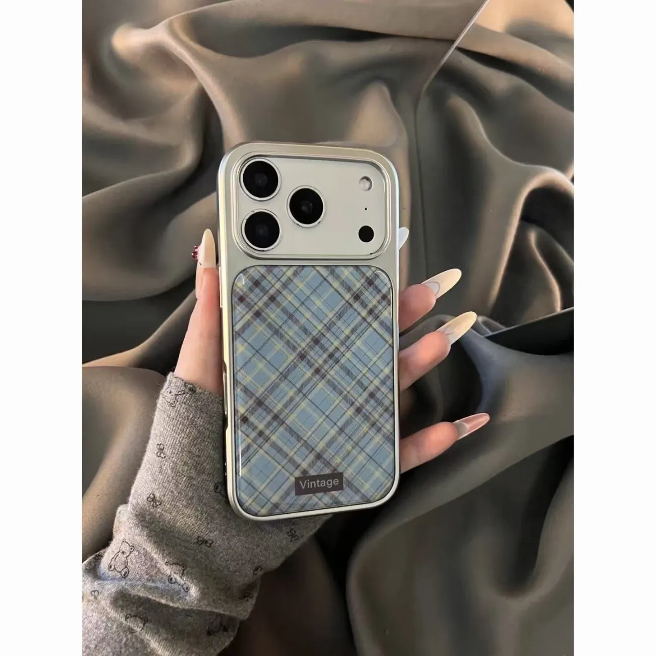日本のレトロな青と茶色のチェック柄ファッション携帯電話ケース - Phone Cases Brown のレビューと価格