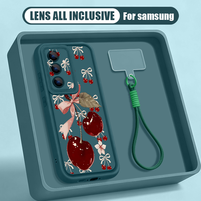 チェリーパターンのストラップ付きスマホケース、Samsung - Phone Cases Motorola Edge 2025 のレビューと価格
