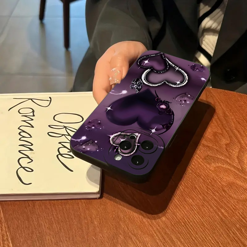 パープルハート型デザインTPU製iPhoneケース iPho - Phone Cases Purple のレビューと価格