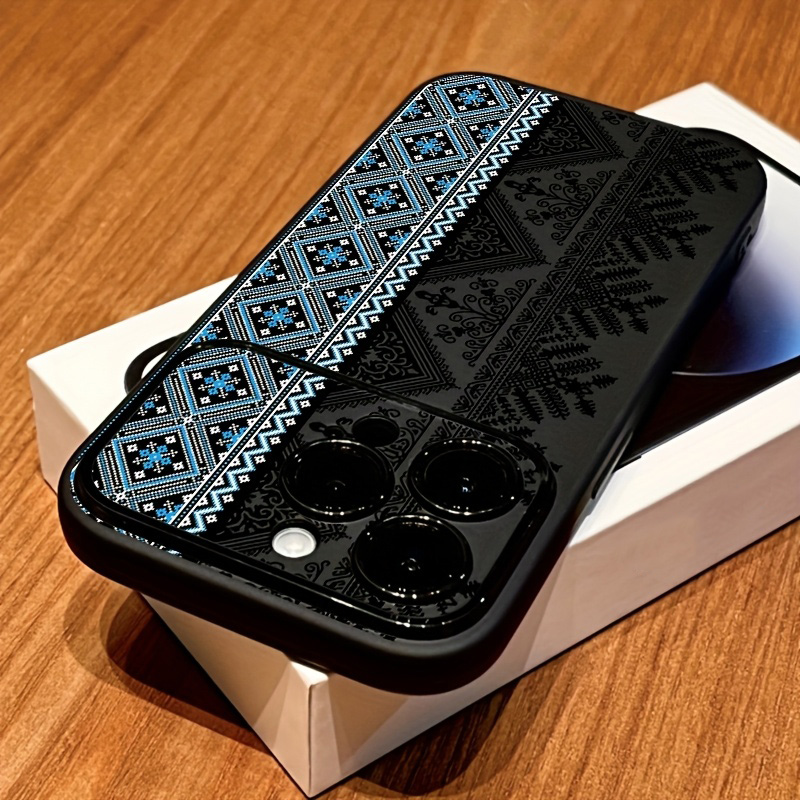 ヴィンテージトーテム柄耐衝撃ブラックウィンドウフォンケース  - Phone Cases Vintage のレビューと価格