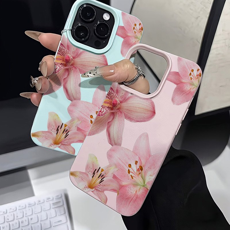 ピンクのユリとライチのテクスチャ柄のスマホケース、Samsu - Phone Cases For Samsung Galaxy のレビューと価格