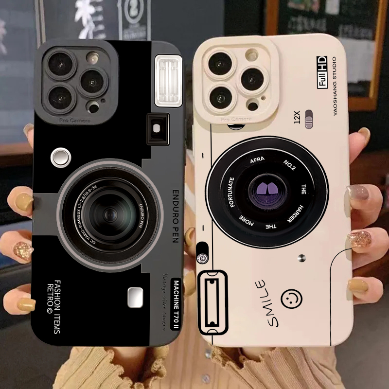 ヴィンテージカメラデザイン シリコン製ソフトTPUスマホケー - Phone Cases Vintage のレビューと価格